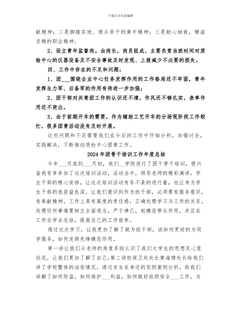 2024年团青工作总结范本_第2页