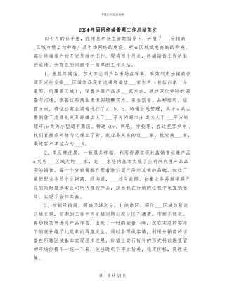 2024年固网终端管理工作总结范文