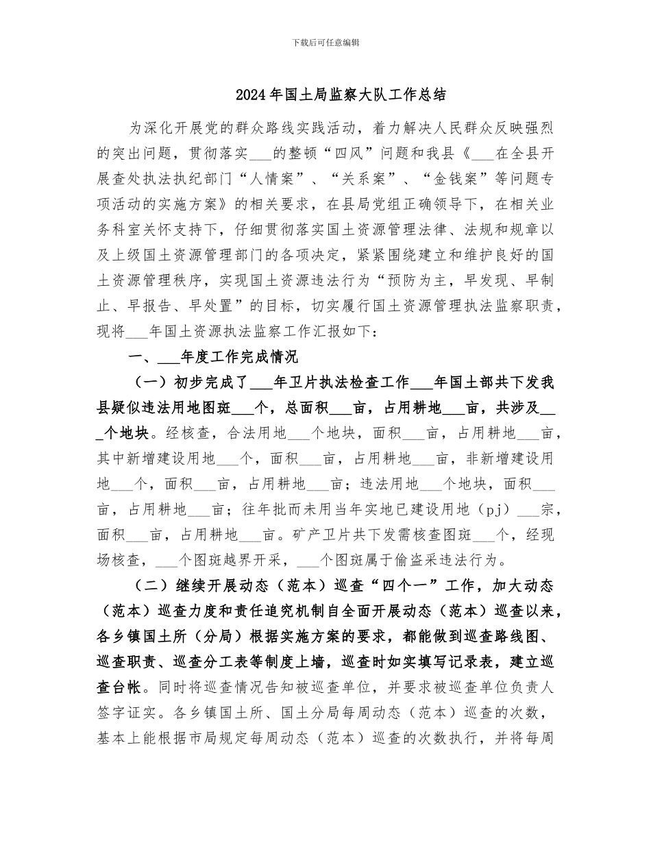2024年国土局监察大队工作总结_第1页
