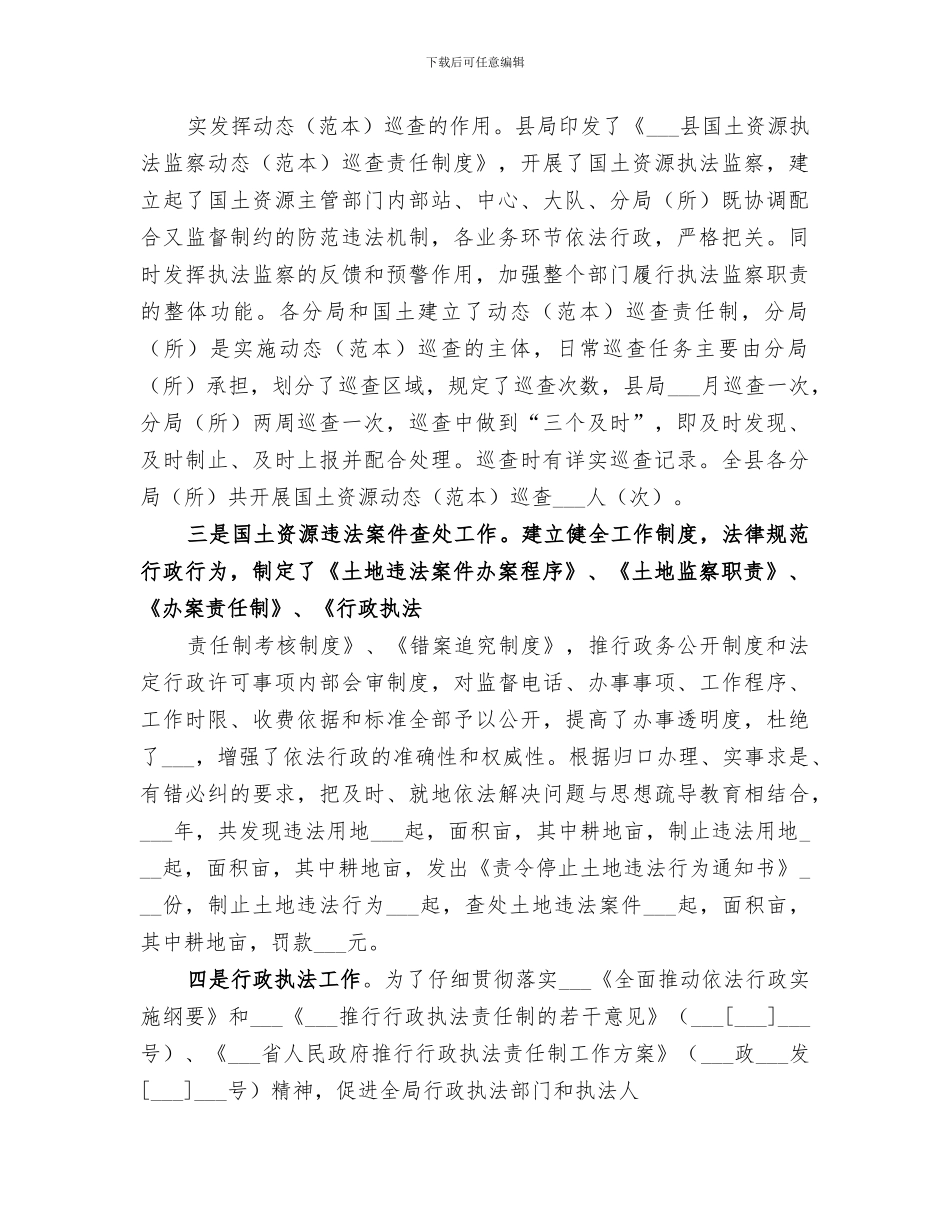2024年国土执法工作总结范本_第2页