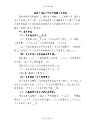 2024年国庆中秋佳节旅游总结报告