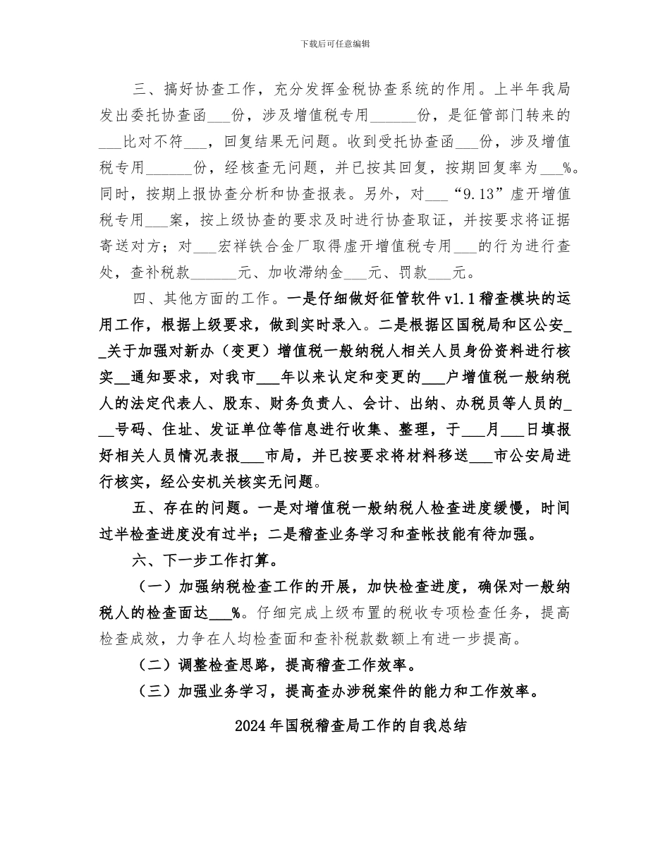 2024年国税稽查局工作总结范本_第3页