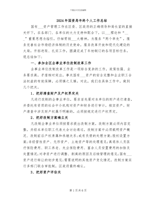 2024年国资局年终个人工作总结