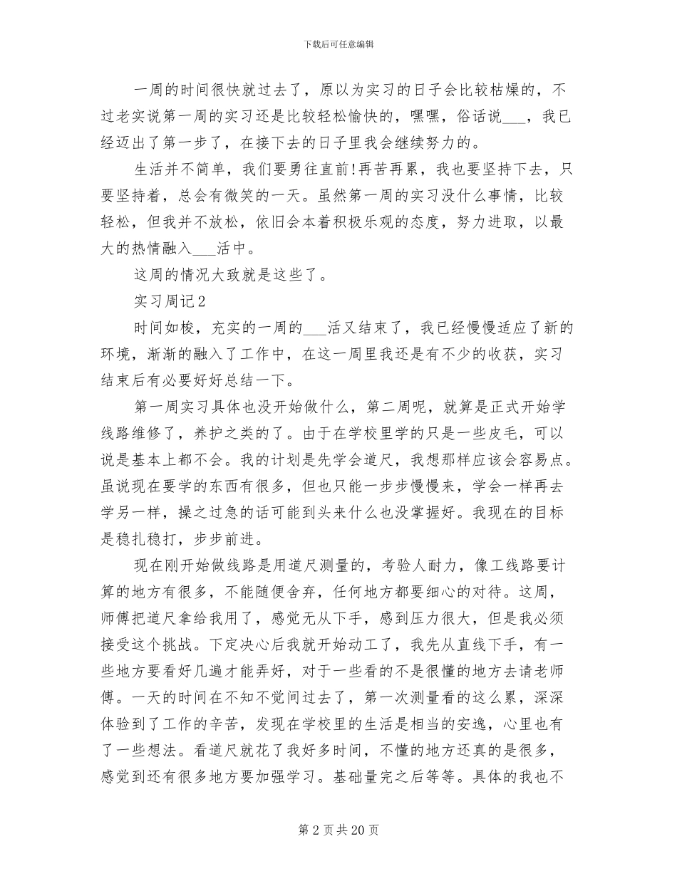 2024年土木工程专业大学生实习周记总结_第2页