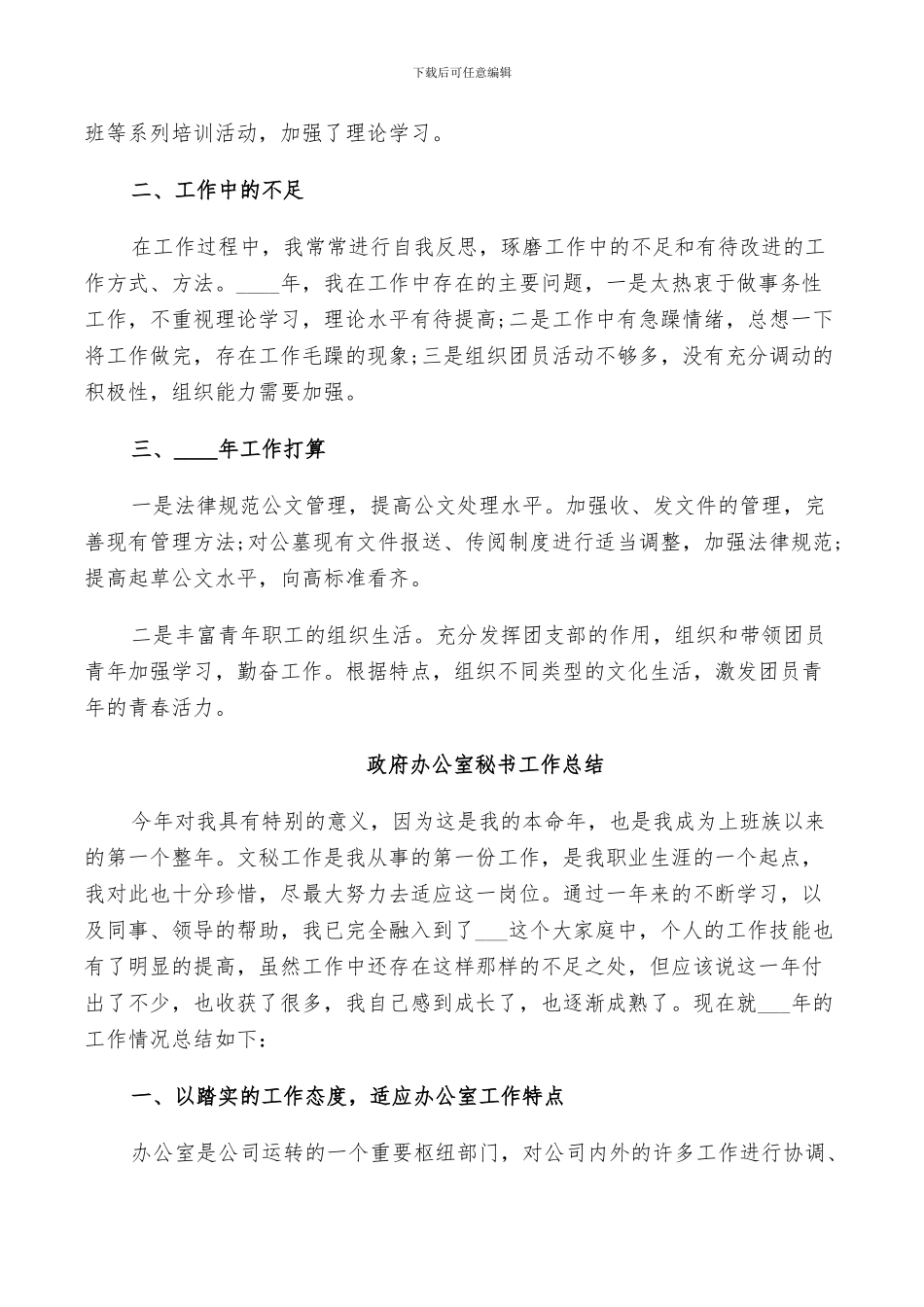 2024年地方政府办公室秘书工作总结_第2页