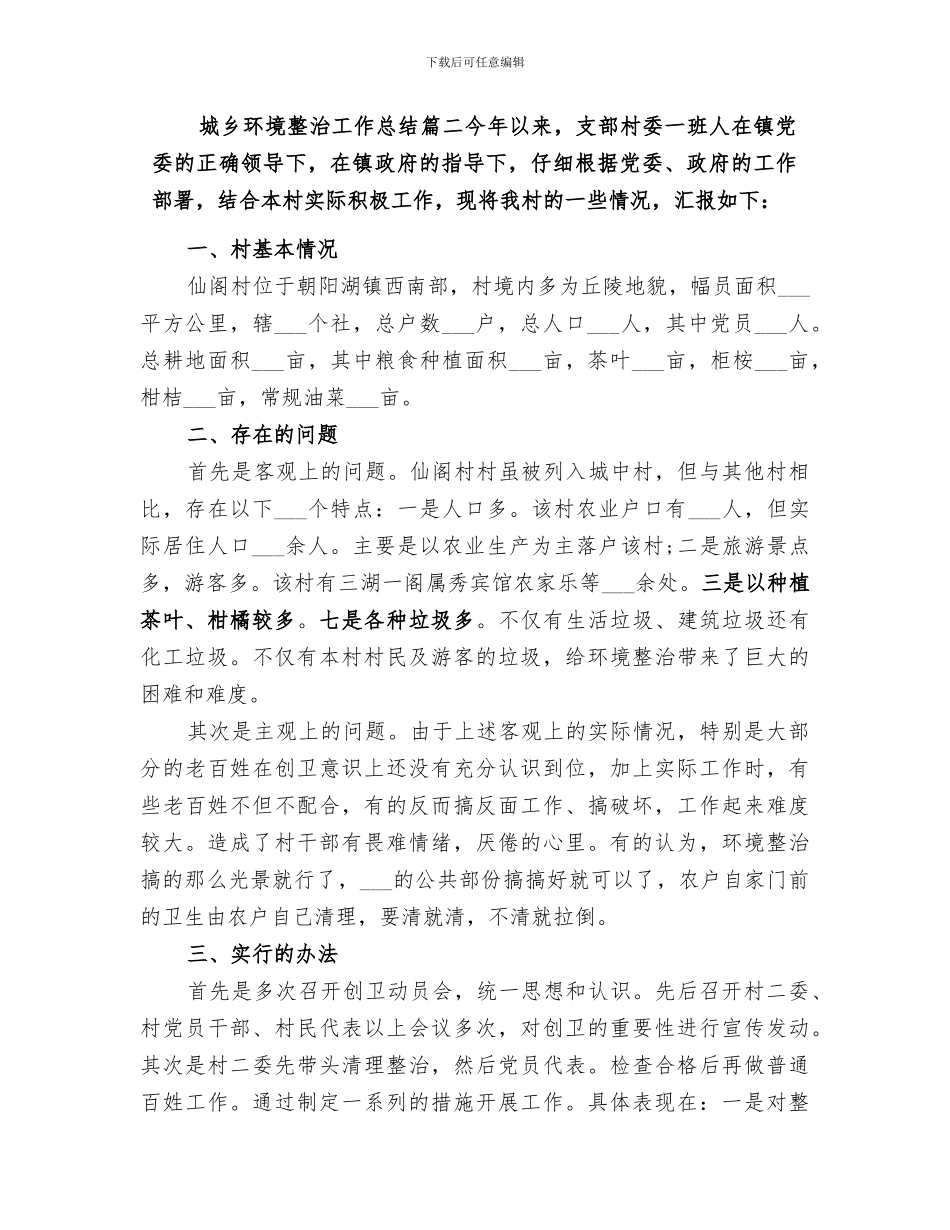 2024年城乡环境大整治工作总结_第2页
