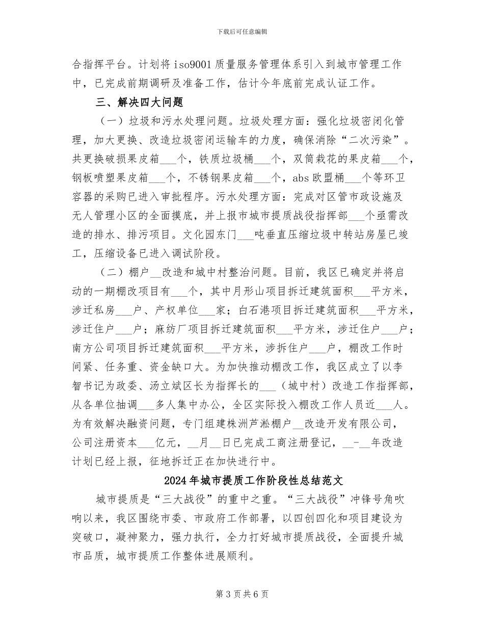 2024年城市提质工作阶段性总结_第3页