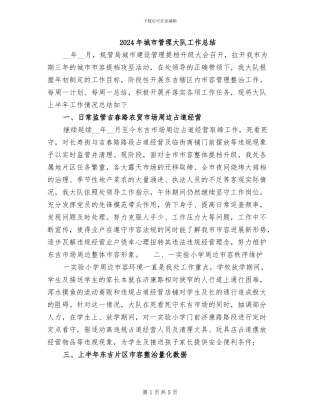 2024年城市管理大队工作总结