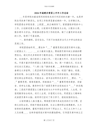 2024年城建共青团上半年工作总结