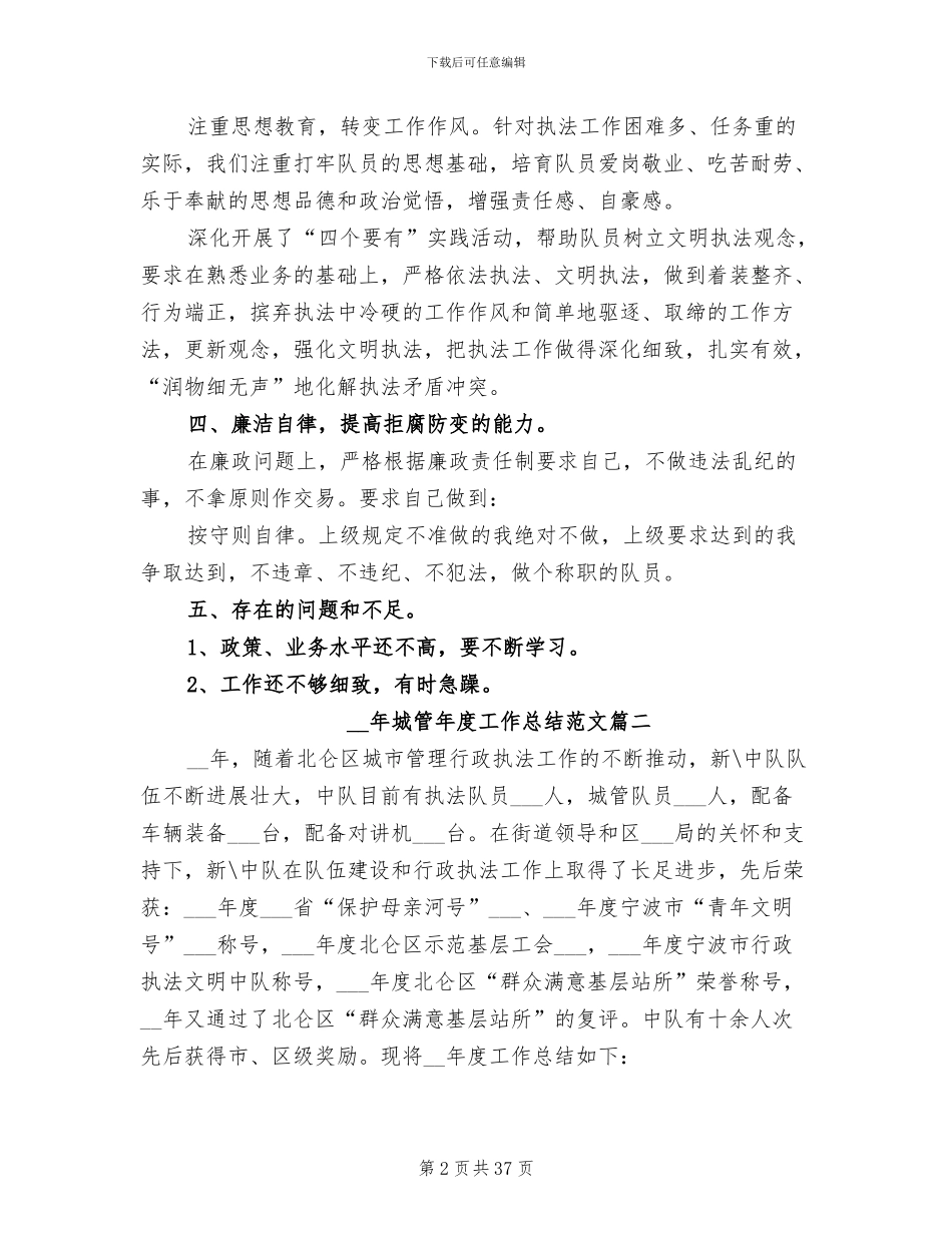 2024年城管年度工作总结范本_第2页