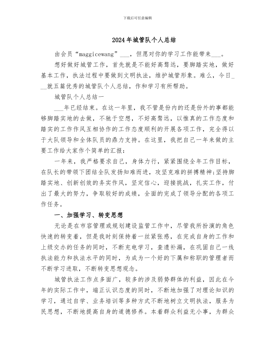 2024年城管队个人总结_第1页