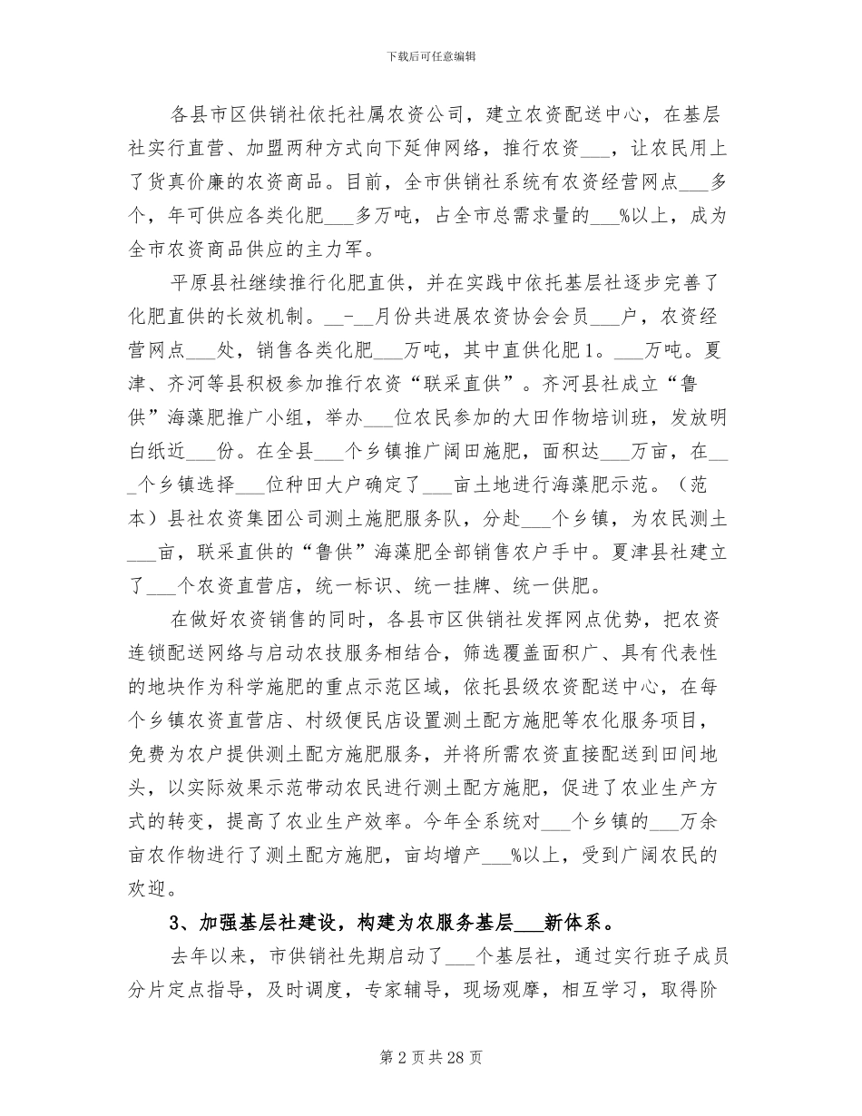 2024年基层供销社的年终总结_第2页