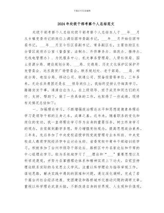2024年处级干部考察个人总结范文