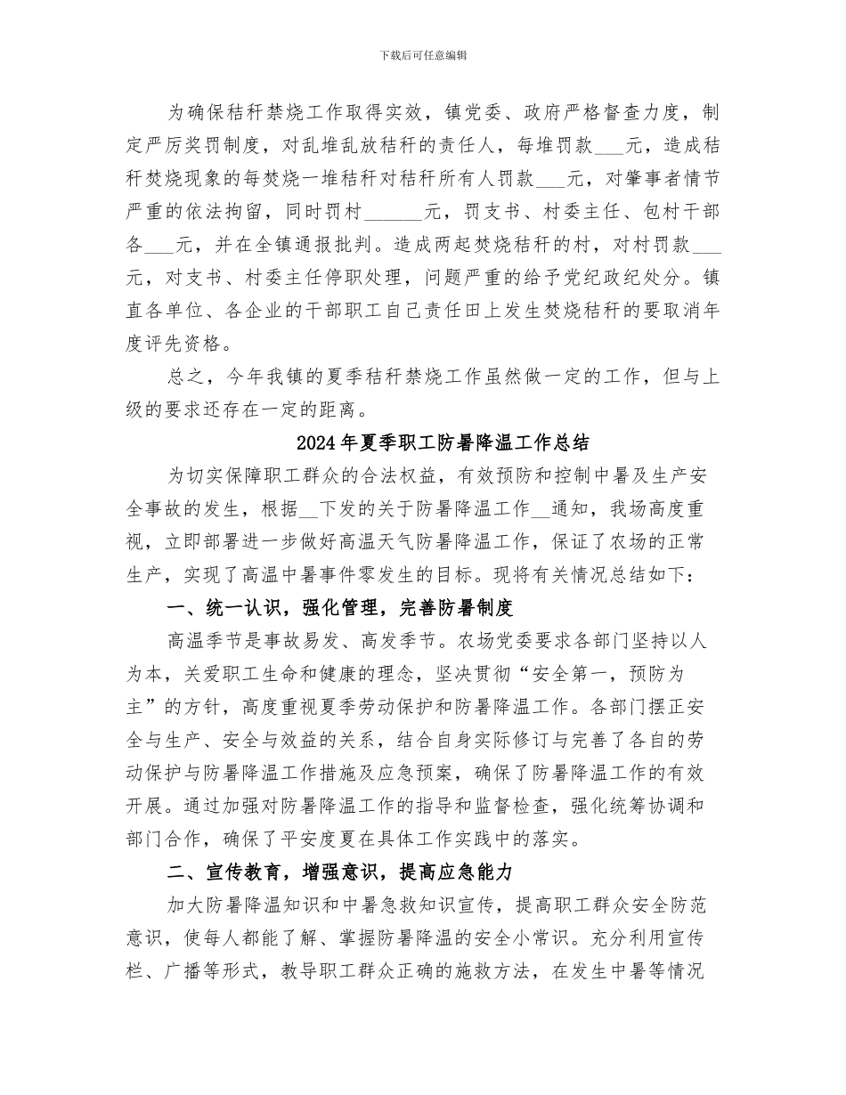 2024年夏季秸秆禁烧工作总结范文_第2页