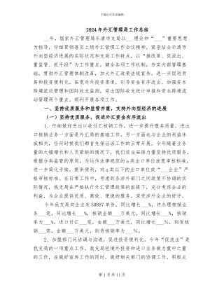 2024年外汇管理局工作总结