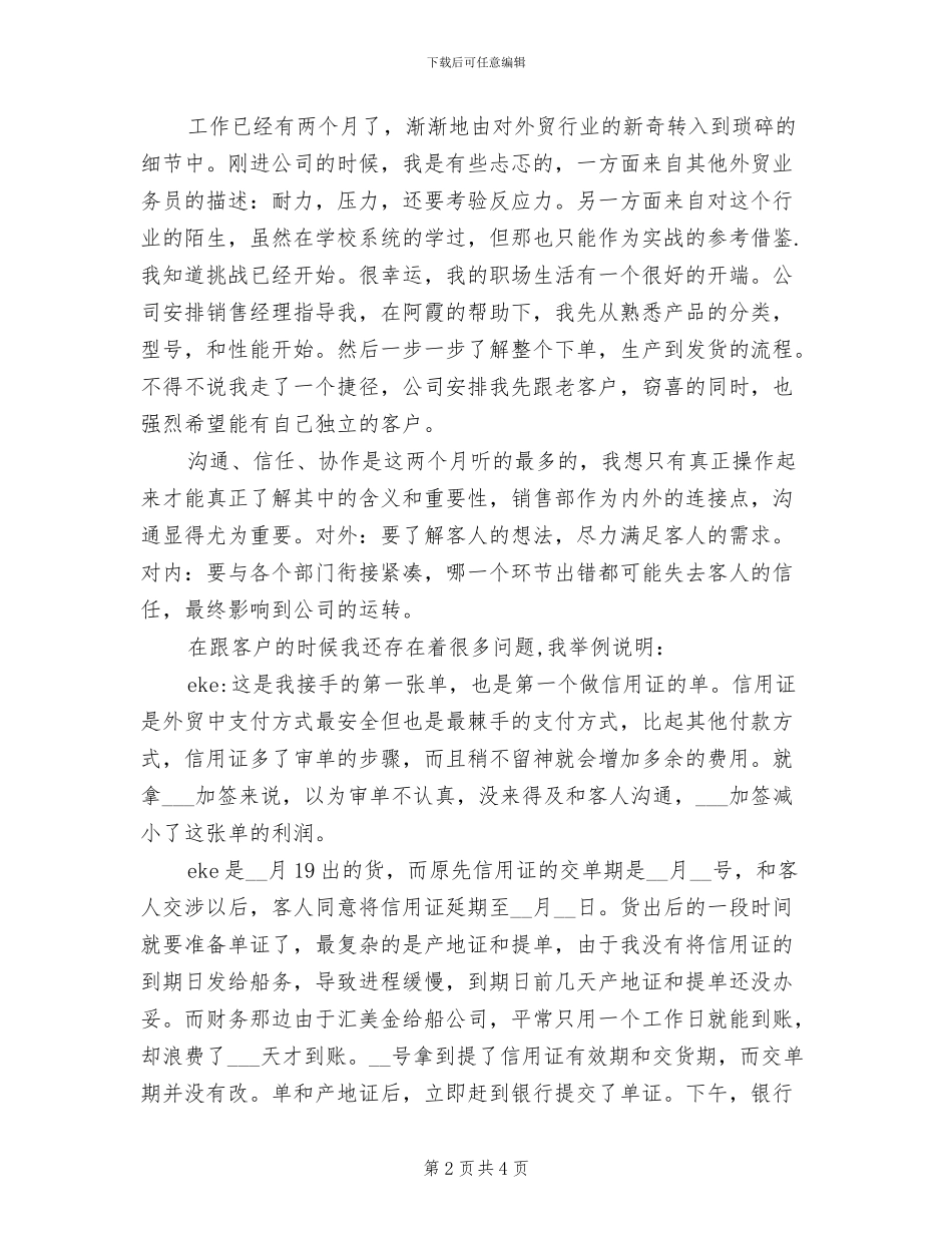 2024年外贸业务员年总总结与计划_第2页