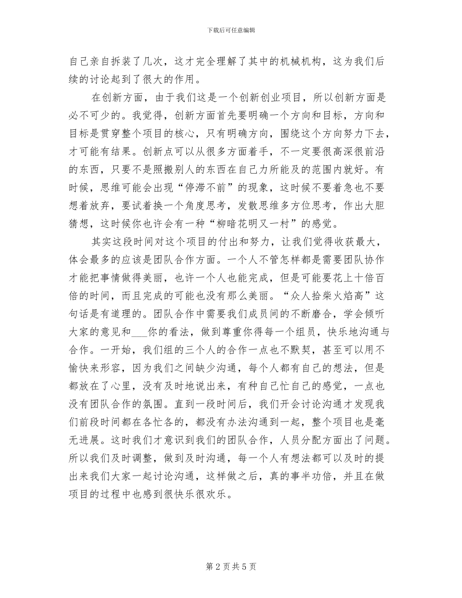 2024年大创项目个人总结报告_第2页