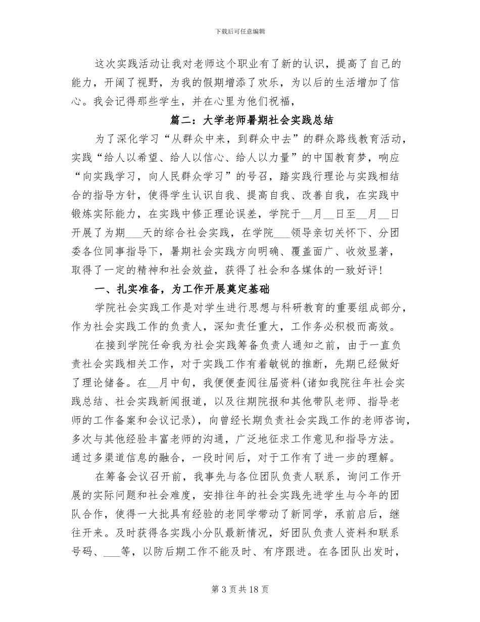 2024年大学教师暑期社会实践总结_第3页