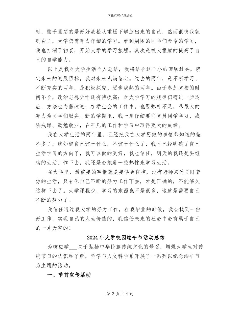 2024年大学校园生活个人总结_第3页