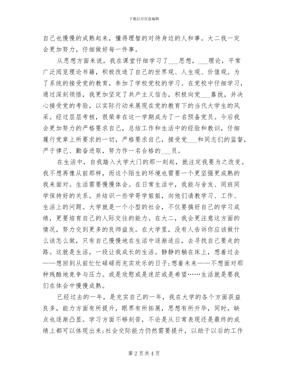 2024年大学生个人自我总结优秀_第2页