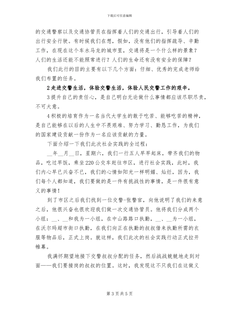 2024年大学生交警队实习总结_第3页