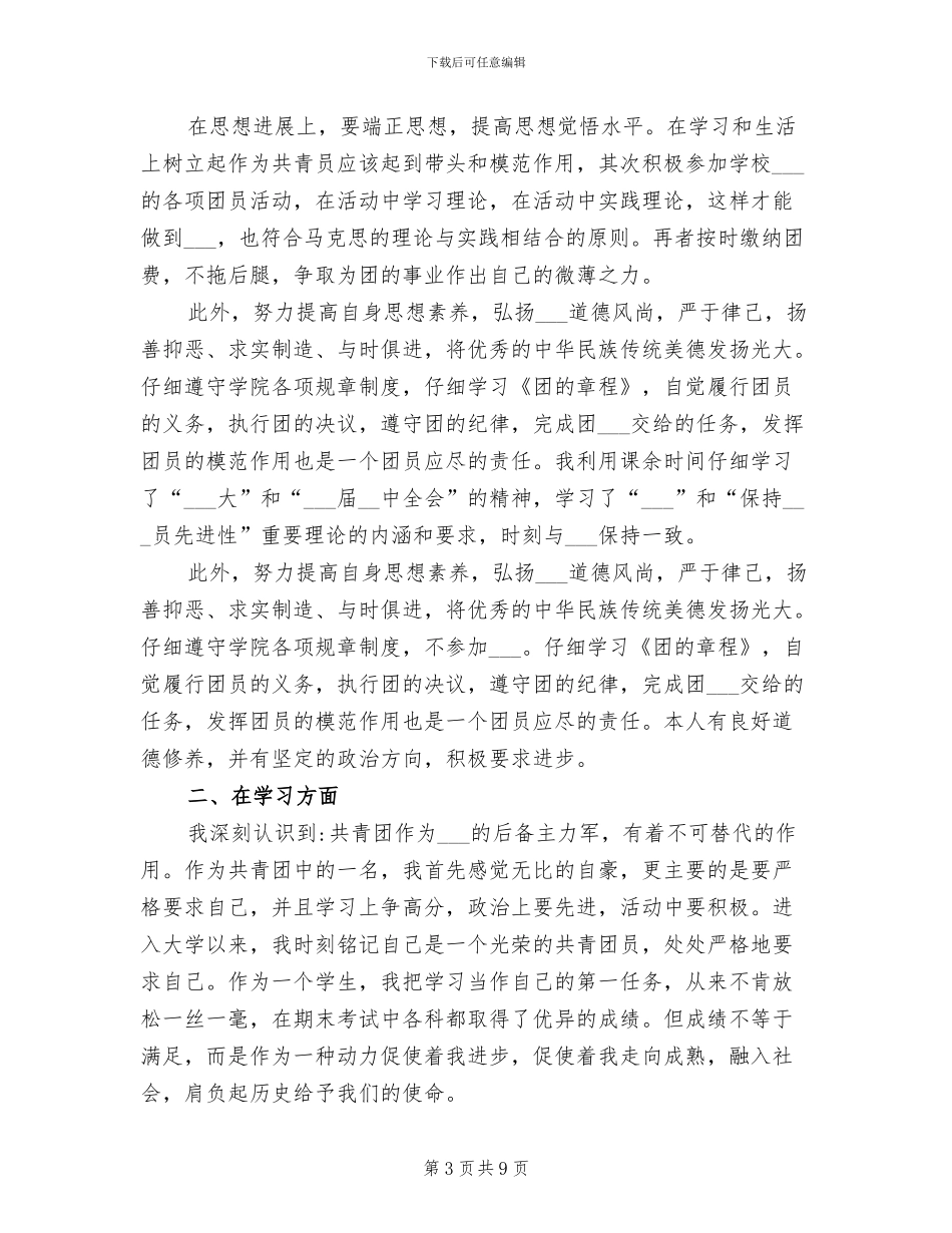 2024年大学生优秀团员个人总结_第3页