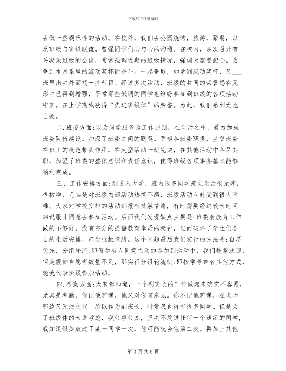 2024年大学生副班长工作个人总结_第3页
