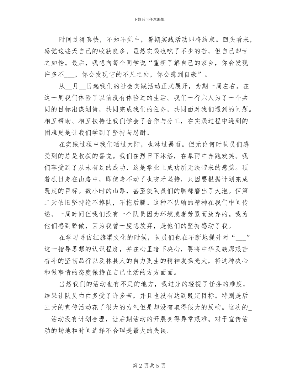 2024年大学生团队暑假实习总结_第2页