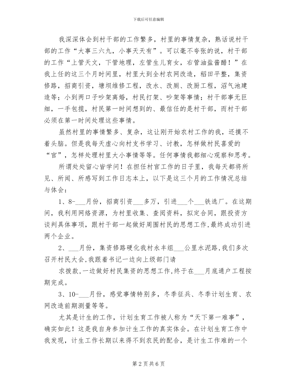 2024年大学生村支书助理工作总结范文_第2页