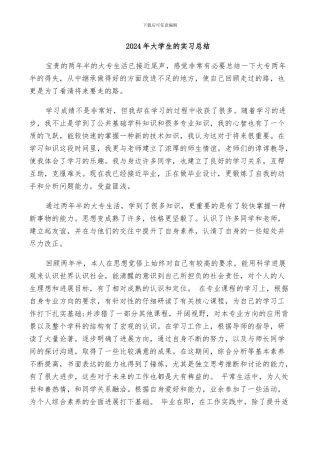 2024年大学生的实习总结