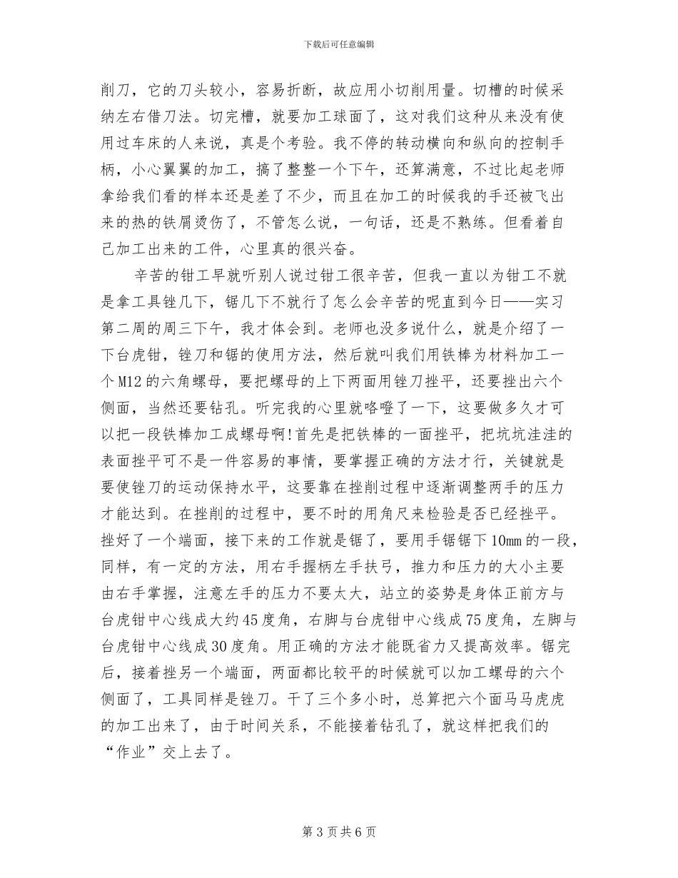 2024年大学生金工毕业实习总结范文_第3页