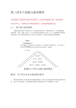 生产部能力素质模型