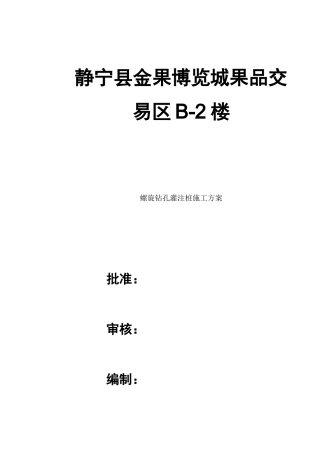 螺旋钻孔灌注桩施工方案.