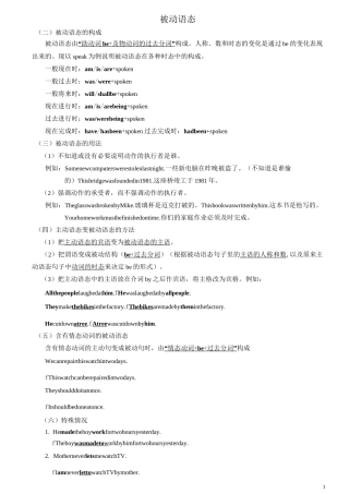 初中英语被动语态讲解_练习