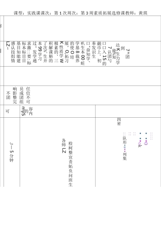 选修课-素质拓展教案