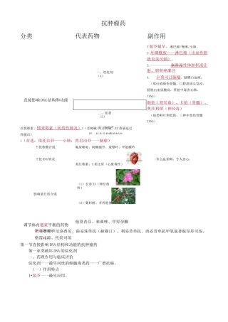抗肿瘤药物的分类及用药注意事项