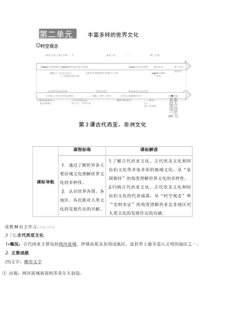 第3课 古代西亚、非洲文化 学案