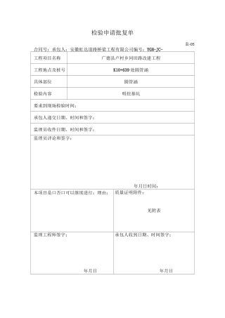 圆管涵公路工程自检资料