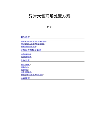 异常大雪现场处置方案