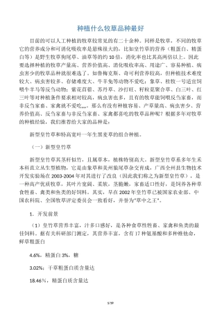 种植什么牧草品种最好