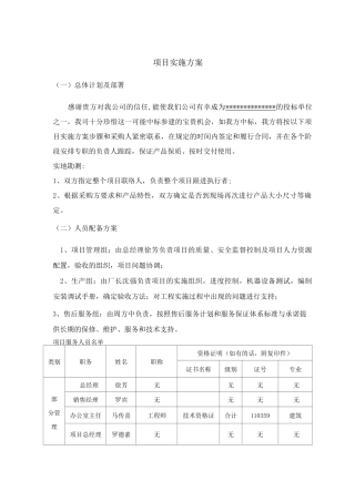 家具项目实施方案