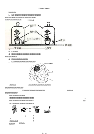 植物光合作用训练习题