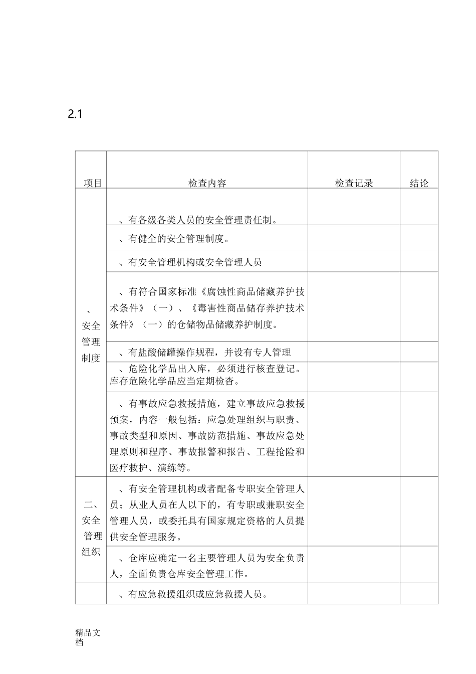 盐酸储罐安全检查表_第1页
