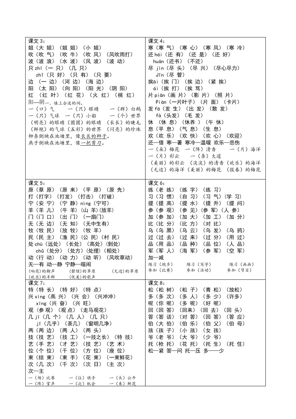 一年级语文下册词语汇总_第2页