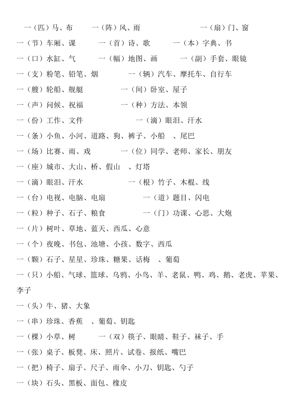 一年级重叠词、句子、量词_第2页