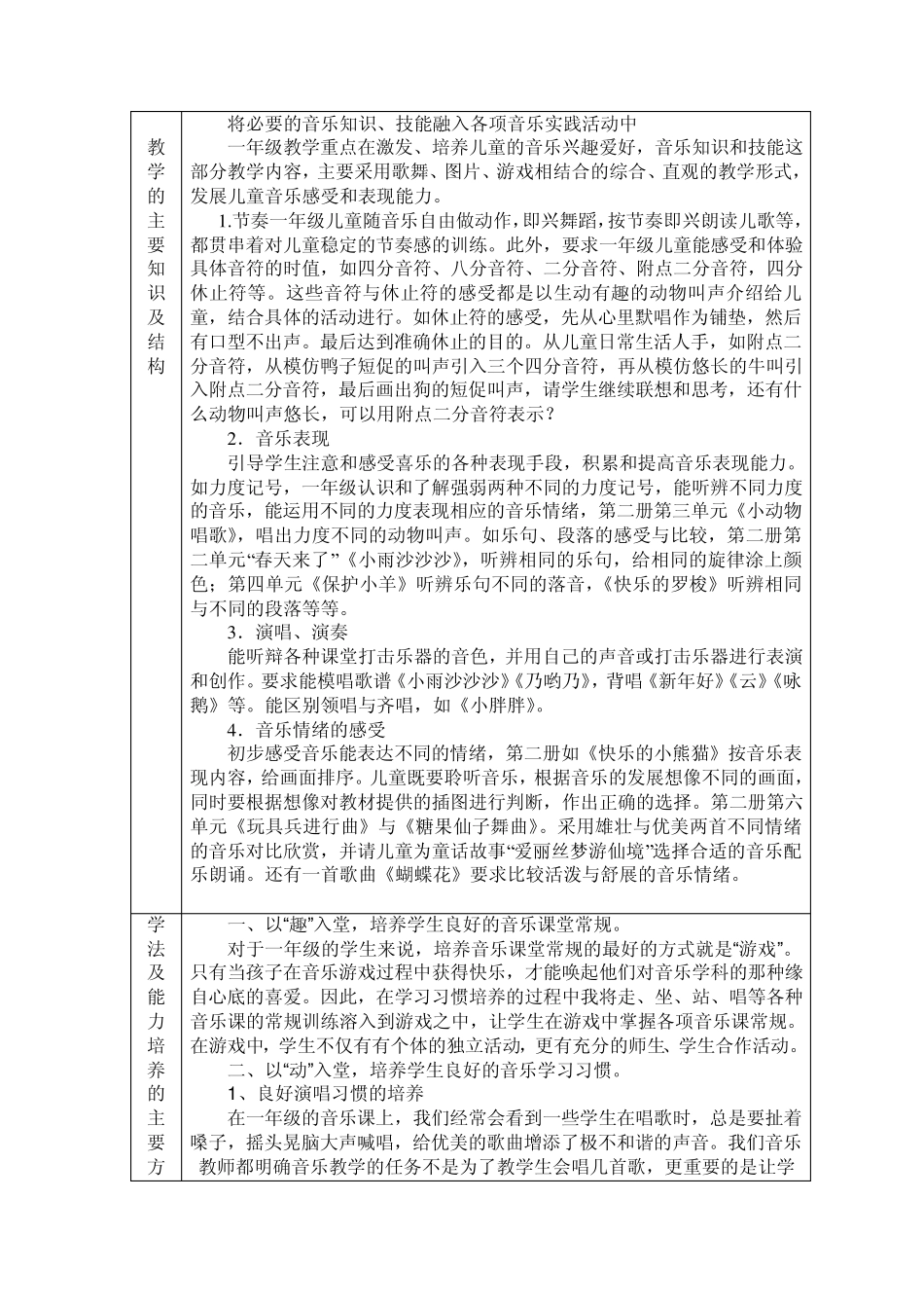 一年级音乐教学进度计划_第3页