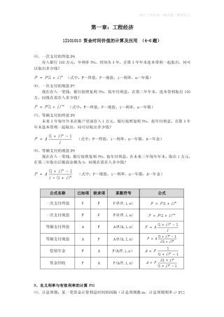 一建工程经济梅世强计算汇总及易记忆例题!稳拿25分计算!