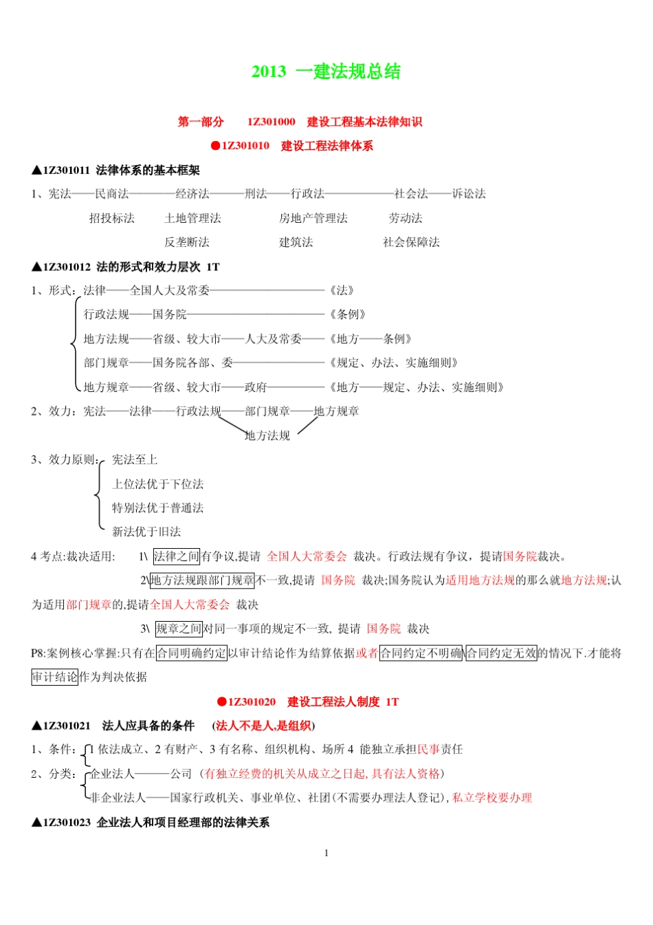 一建法规重点(背诵版)_第1页