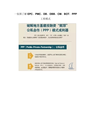 一张图了解EPC、PMC、DB、DBB、CM、BOT、PPP工程模式