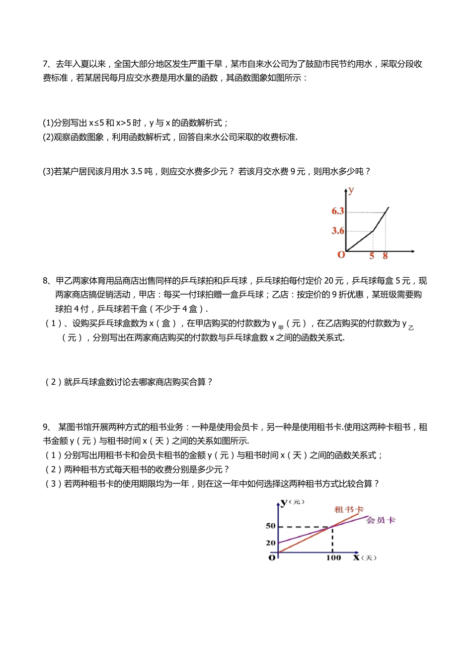一次函数的应用典型练习题_第2页